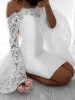 Sexy Lace Flared Sleeves Bodycon Off-the-shoulder Midi Dress
