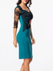 Casual Sweet Heart Patchwork Hollow Out Split Evening Dress