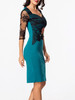 Casual Sweet Heart Patchwork Hollow Out Split Evening Dress