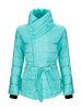 High Neck Bowknot Asymmetric Hem Plain Padded Coat
