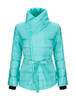 High Neck Bowknot Asymmetric Hem Plain Padded Coat