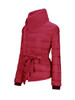 High Neck Bowknot Asymmetric Hem Plain Padded Coat