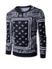 Casual Round Neck Retro Paisley Printed Men Sweatshirt