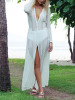 Sexy Hollow Lace Long Sleeve Maxi Beach Dress Cover-up