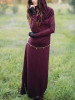 Hooded Long Sleeves Solid Maxi Dress
