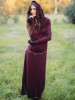 Hooded Long Sleeves Solid Maxi Dress