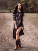 Bohemia Embroidery V-Neck Long Sleeve Side Split Maxi Beach Dress