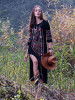 Bohemia Embroidery V-Neck Long Sleeve Side Split Maxi Beach Dress