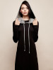 Presale Hooded Backless Long Sleeves Maxi Dress