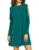 Solid Color Off shoulder long sleeve Mini Dress