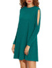Solid Color Off shoulder long sleeve Mini Dress