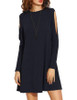 Solid Color Off shoulder long sleeve Mini Dress