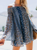 Off-the-shoulder Floral Long Sleeves Mini Dress