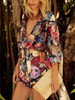 Bohemia Floral V-Neck Long Sleeves Romper