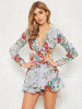 Bohemia Floral V-Neck Long Sleeves Romper