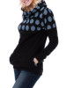 Blue Polka Dot Pockets Band Collar Long Sleeve Casual Maternity Sweatshirt