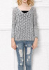 New Grey V-neck Dolman Sleeve Oversize Fashion Pullover Sweater New Grey V-neck Dolman Sleeve Oversize Fashion Pullover Sweater