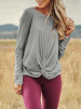 New Grey Irregular Round Neck Long Sleeve Casual Pullover Sweater New Grey Irregular Round Neck Long Sleeve Casual Pullover Sweater
