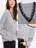 New Grey Pockets Long Sleeve Round Neck Going out Sweater