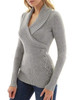 New Grey Pockets Long Sleeve Round Neck Going out Sweater