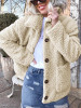 New Khaki Buttons Pockets Turndown Collar Long Sleeve Streetwear Outerwear