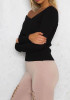 New Black Irregular One Shoulder Long Sleeve Pullover Sweater