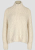 New Beige Band Collar High Neck Long Sleeve Pullover Sweater