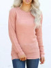 New Pink Round Neck Long Sleeve Oversize Casual Pullover Sweater