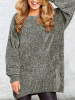 New Grey Round Neck Long Sleeve Oversize Casual Pullover Sweater New Grey Round Neck Long Sleeve Oversize Casual Pullover Sweater