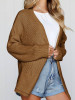 New Khaki Pockets Long Sleeve Oversize Casual Cardigan Sweater New Khaki Pockets Long Sleeve Oversize Casual Cardigan Sweater
