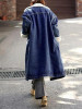 New Black Patchwork Fur Pockets Single Breasted Turndown Collar Long Sleeve Casual Coat