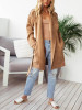 New Khaki Sashes Zipper Pockets Long Sleeve Ruffle Collar Casual Fashion Long Trench Coats
