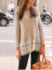 New Apricot Patchwork Lace Long Sleeve Casual Sweet Going out Pullover