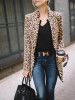 New Khaki Leopard Print Band Collar Long Sleeve Fashion Coat New Khaki Leopard Print Band Collar Long Sleeve Fashion Coat