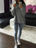 New Grey Irregular Long Sleeve Casual Sweet Going out Sweatshirt