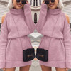 New Pink Cut Out High Neck Long Sleeve Fashion Mini Dress