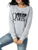 Casual Round Neck Letters Printed Sweatshirt