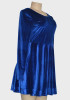 Blue Irregular Backless Round Neck Long Sleeve Mini Dress