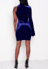 Blue Cut Out Off Shoulder Zipper Bodycon Plus Size Long Sleeve Mini Dress