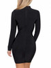 Black Cut Out Detail Long Sleeve Bodycon Mini Dress