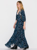 Pretty Bohemia Floral V Neck Half Sleeve Maxi Dress
