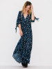 Pretty Bohemia Floral V Neck Half Sleeve Maxi Dress