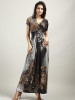Beautiful Bohemia Floral Short Sleeve V Neck Maxi Dress