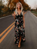 Bohemia Asymmetry Floral V Neck Backless Maxi Dress