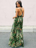 Bohemia Floral V Neck Backless Maxi Dress