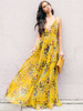 Bohemia Floral V Neck Backless Maxi Dress