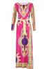 Yellow-Red Tribal Floral Print Sashes Site Slit Bohemian Homecoming Maxi Dress