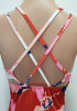 Pink Floral Cross Back Pleated Bodycon Beach Backless Clubwear Bohemian Maxi Dress