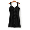 Black Floral Lace Deep V-neck Backless Bodycon Club Mini Dress Black Floral Lace Deep V-neck Backless Bodycon Club Mini Dress