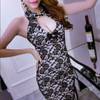 Casual White Floral Cut Out Lace Backless Mini Dress